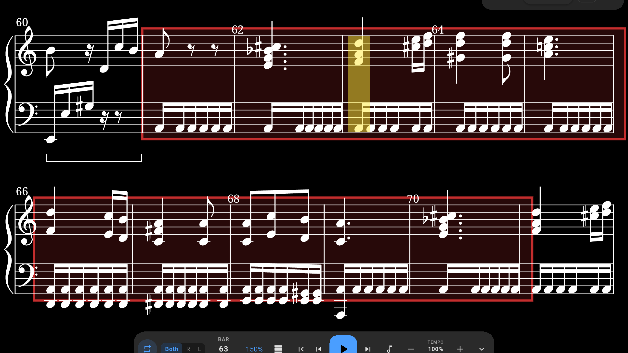 A-B loop system for practicing difficult sections